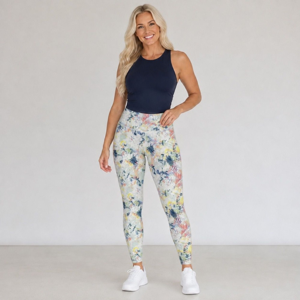 Old Navy Active PowerChill Extra High-Rise Floral Go-Dry Leggings